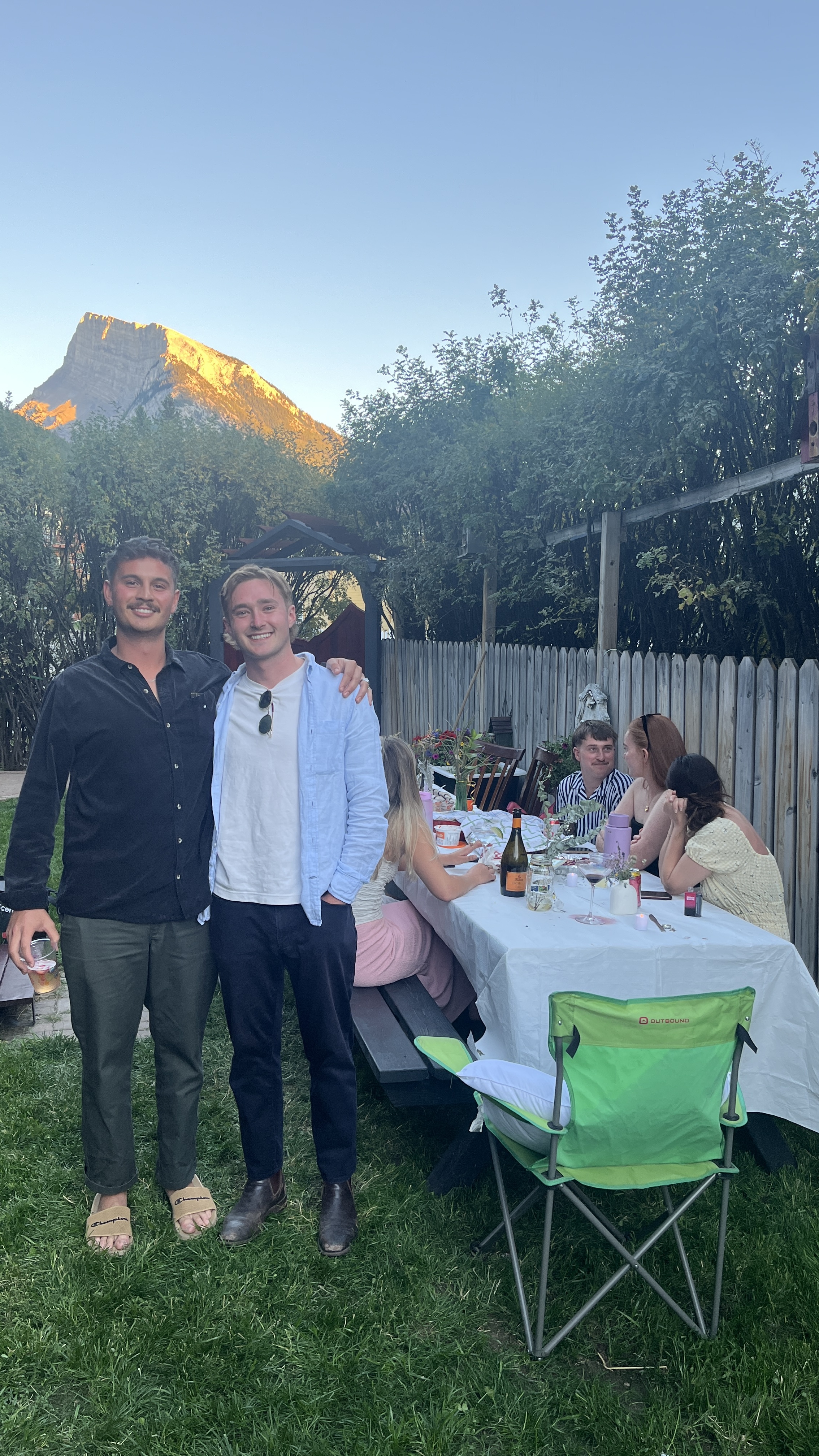 Joseph with a friend in Banff